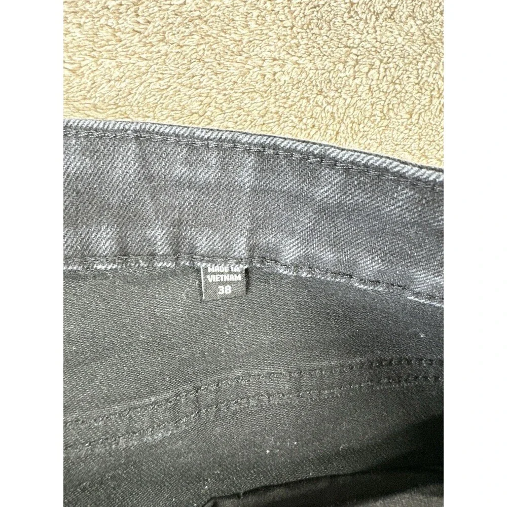 Fashion Nova  Men Distressed Skinny Jeans Black Mens 38x30 Stretch Ripped Denim